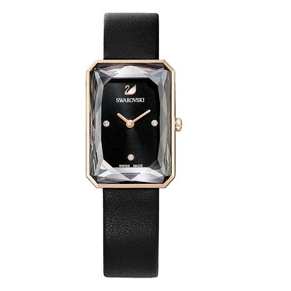  Shop Authentic Swarovski Uptown Black Dial Black Leather Strap Watch for Women - 5547710 - Luxxuri