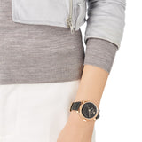  Shop Authentic Swarovski Era Journey Chronograph Black Dial Black Leather Strap Watch for Women - 5295320 - Luxxuri