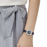  Shop Authentic Swarovski Lovely Crystals Mother of Pearl Black Dial Black Leather Strap Watch for Women - 5242898 - Luxxuri