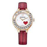  Shop Authentic Swarovski Lovely Crystals Analog White Dial Red Leather Strap Watch for Women - 5297584 - Luxxuri