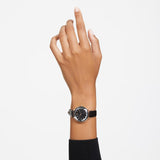  Shop Authentic Swarovski Octea Nova Black Dial Black Leather Strap Watch for Women - 5650033 - Luxxuri