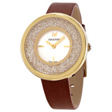 Shop Authentic Swarovski Crystalline Pure White Dial Brown Leather Strap Watch for Women - 5275040 - Luxxuri