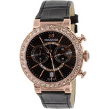  Shop Authentic Swarovski Citra Sphere Chronograph Black Dial Black Leather Strap Watch for Women - 5055209 - Luxxuri