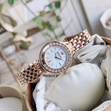  Shop Authentic Swarovski Lovely Crystals Mother of Pearl Dial Rose Gold Steel Strap Watch for Women - 5261496 - Luxxuri