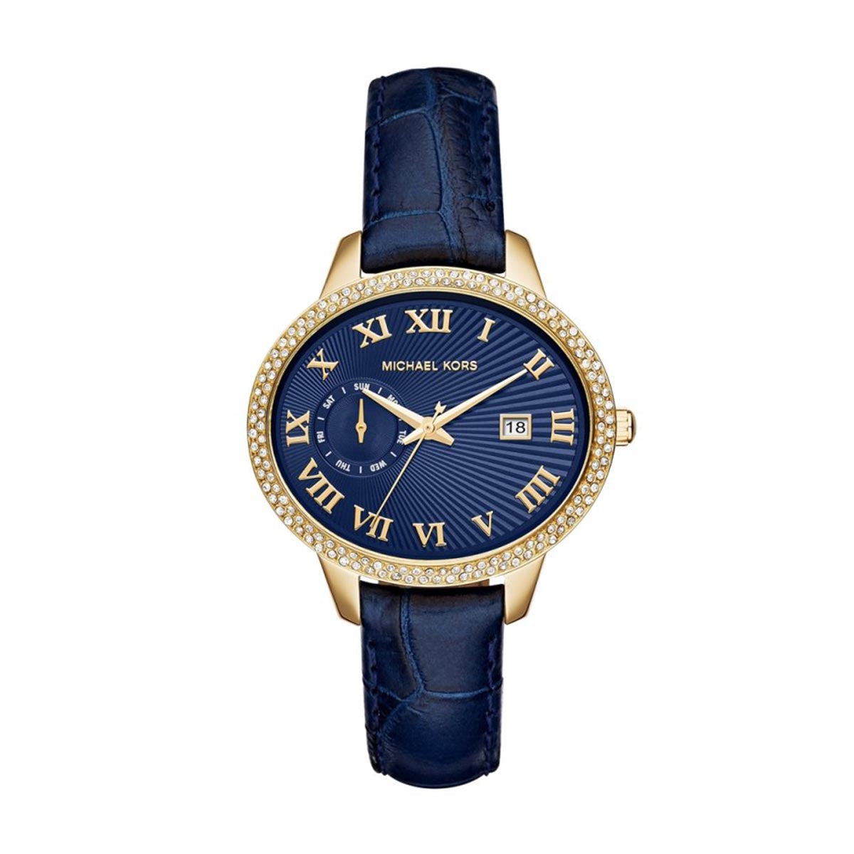 Michael Kors Whitley Quartz Blue Dial Blue Leather Strap Watch For Women - MK2429