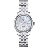  Shop Authentic Tissot Le Locle Automatic Diamonds Mother of Pearl Dial Silver Steel Strap Watch For Women - T006.207.11.116.00 - Luxxuri