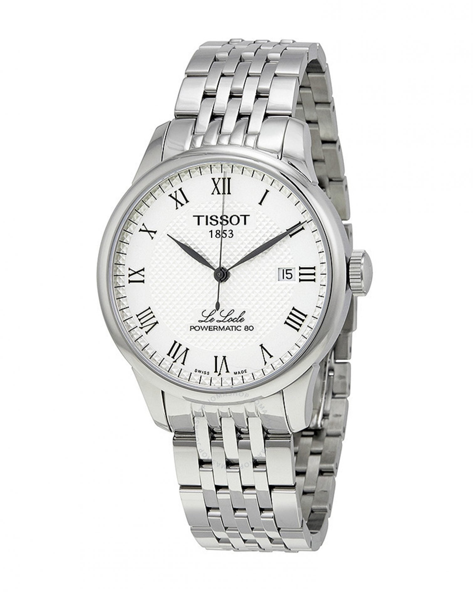 Tissot Le Locle Powermatic 80 Silver Dal Silver Steel Strap Watch For Men - T006.407.11.033.00