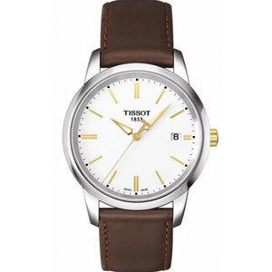  Shop Authentic Tissot T Classic Dream White Dial Brown Leather Strap Watch for Men - T033.410.26.011.01 - Luxxuri
