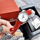  Shop Authentic Tissot Couturier Lady Silver Dial Red Leather Strap Watch for Women - T035.210.16.031.01 - Luxxuri