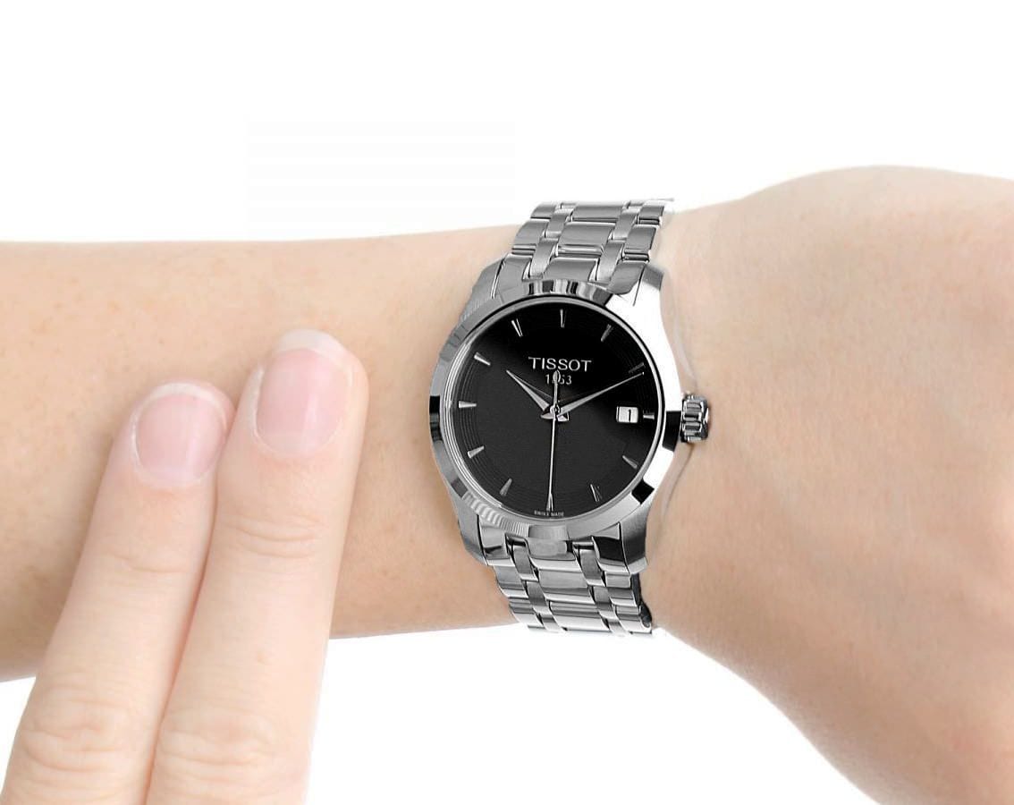  Shop Authentic Tissot T Trend Couturier Lady Black Dial Silver Steel Strap Watch For Women - T035.210.11.051.00 - Luxxuri