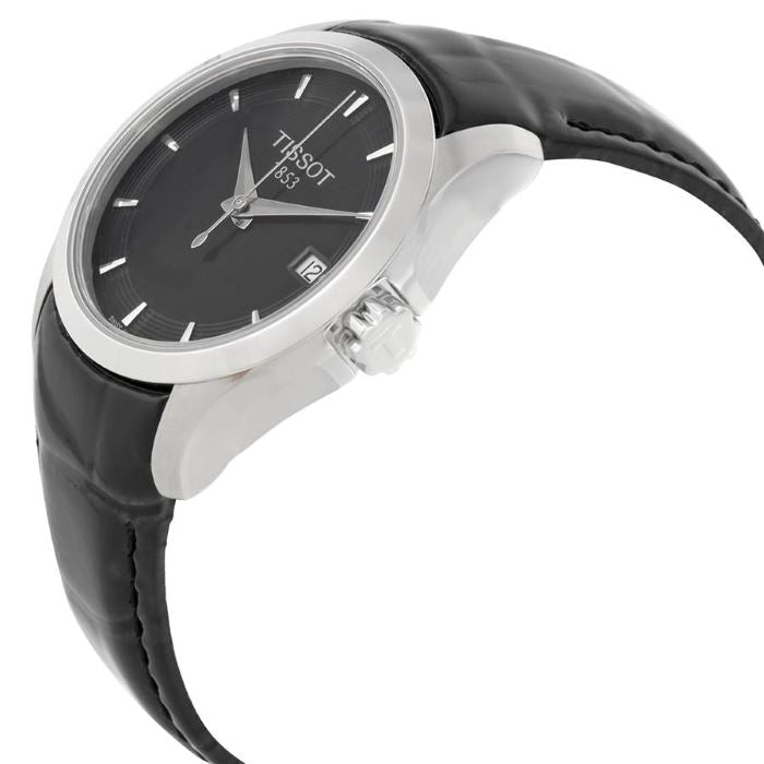  Shop Authentic Tissot T Trend Couturier Black Dial Black Leather Strap Watch For Women - T035.210.16.051.00 - Luxxuri