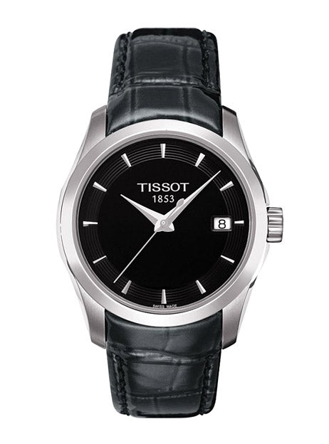  Shop Authentic Tissot T Trend Couturier Black Dial Black Leather Strap Watch For Women - T035.210.16.051.00 - Luxxuri