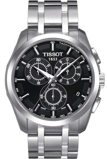  Shop Authentic Tissot Couturier Chronograph Black Dial Silver Steel Strap Watch For Men - T035.617.11.051.00 - Luxxuri