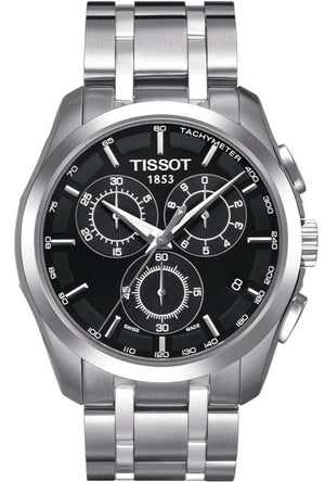  Shop Authentic Tissot Couturier Chronograph Black Dial Silver Steel Strap Watch For Men - T035.617.11.051.00 - Luxxuri