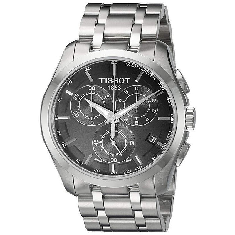  Shop Authentic Tissot Couturier Chronograph Black Dial Silver Steel Strap Watch For Men - T035.617.11.051.00 - Luxxuri