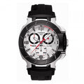 Tissot T Race Chronograph White Dial Black Rubber Strap Watch for Men - T048.417.27.037.00