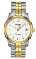 Tissot T Classic PR100 White Dial Two Tone Steel Strap Watch For Women - T049.210.22.032.00