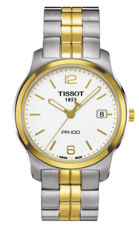  Shop Authentic Tissot T Classic PR100 White Dial Two Tone Steel Strap Watch For Women - T049.210.22.032.00 - Luxxuri