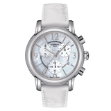  Shop Authentic Tissot Dressport Chronograph Mother of Pearl Dial White Leather Strap Watch for Women - T050.217.17.117.00 - Luxxuri