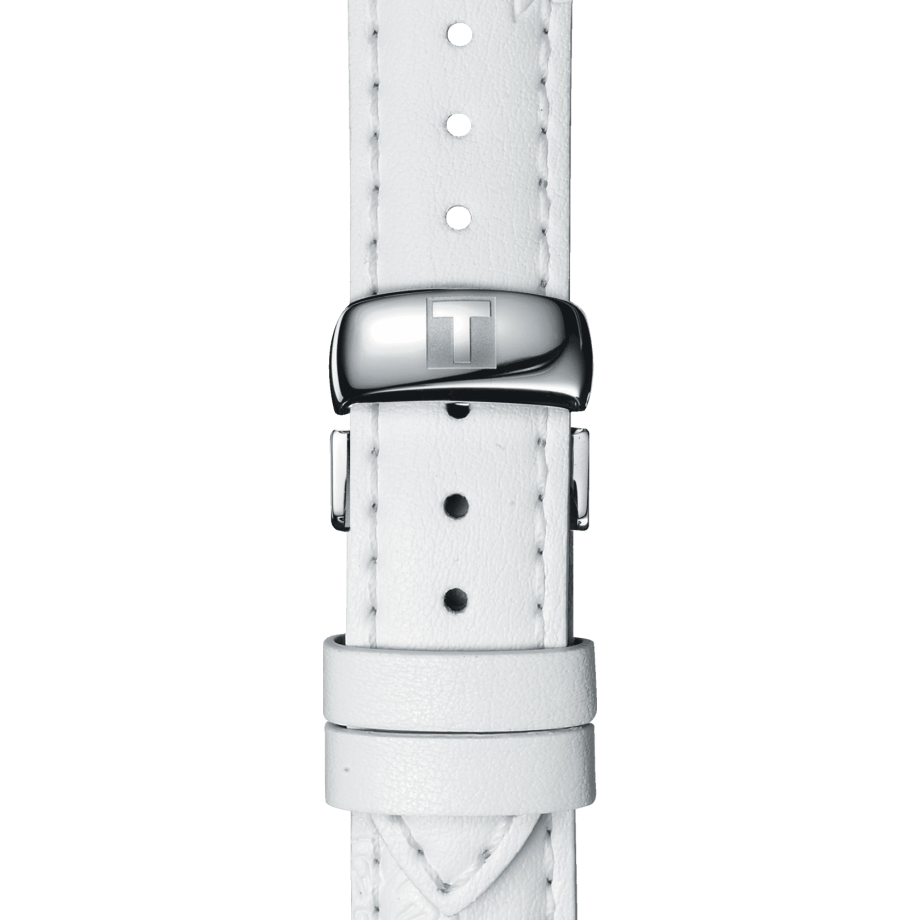  Shop Authentic Tissot Dressport Chronograph Mother of Pearl Dial White Leather Strap Watch for Women - T050.217.17.117.00 - Luxxuri