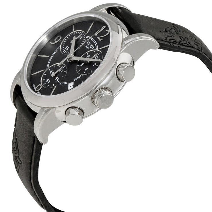  Shop Authentic Tissot Dressport Chronograph Black Dial Black Leather Strap Watch for Women - T050.217.17.057.00 - Luxxuri