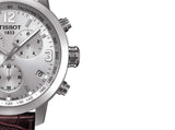  Shop Authentic Tissot PRC 200 Chronograph Silver Dial Brown Leather Strap Watch For Men - T055.417.16.037.00 - Luxxuri