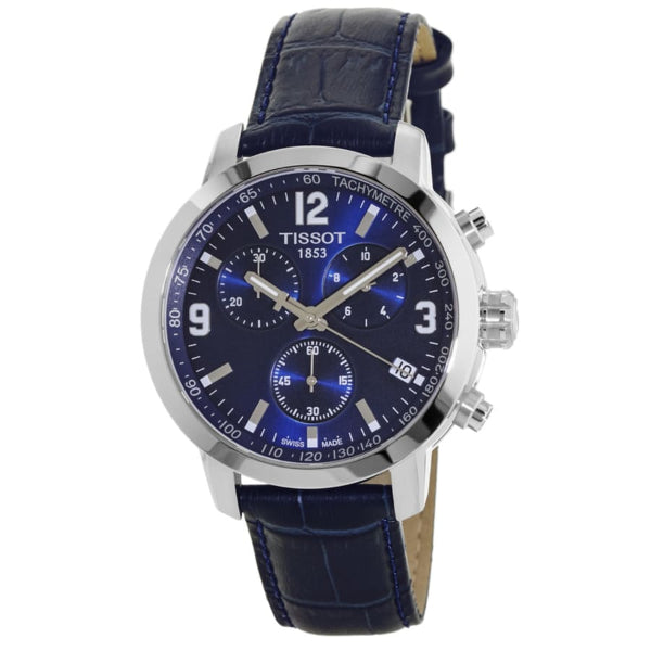  Shop Authentic Tissot PRC 200 Chronograph Blue Dial Blue Leather Strap Watch For Men - T055.417.16.047.00 - Luxxuri