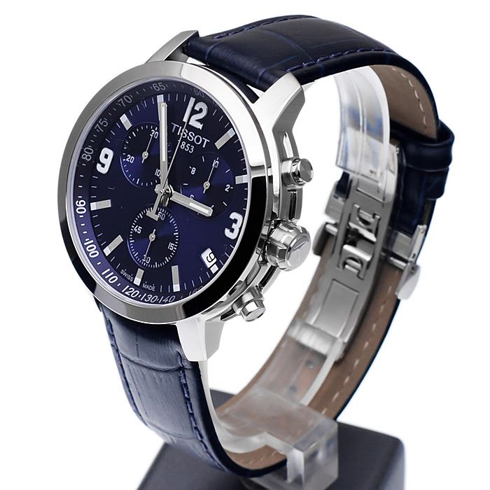  Shop Authentic Tissot PRC 200 Chronograph Blue Dial Blue Leather Strap Watch For Men - T055.417.16.047.00 - Luxxuri
