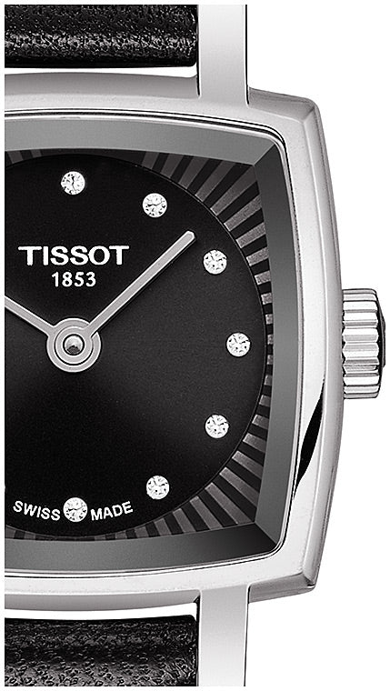  Shop Authentic Tissot Lovely Square Quartz Diamonds Black Dial Black Leather Strap Watch For Women - T058.109.16.056.00 - Luxxuri