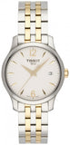  Shop Authentic Tissot T Classic Tradition White Dial Two Tone Mesh Bracelet Watch for Women - T063.210.22.037.00 - Luxxuri