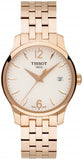  Shop Authentic Tissot T Classic Tradition Lady White Dial Rose Gold Steel Strap Watch for Women - T063.210.33.037.00 - Luxxuri
