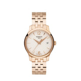 Shop Authentic Tissot T Classic Tradition Lady White Dial Rose Gold Steel Strap Watch for Women - T063.210.33.037.00 - Luxxuri