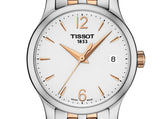  Shop Authentic Tissot T Classic Tradition Lady White Dial Two Tone Steel Strap Watch For Women - T063.210.22.037.01 - Luxxuri