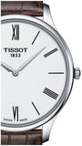  Shop Authentic Tissot T Classic Tradition 5.5 Quartz White Dial Brown Leather Strap Watch For Men - T063.409.16.018.00 - Luxxuri