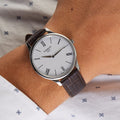  Shop Authentic Tissot Tradition 5.5 Lady Silver Dial Brown Leather Strap Watch for Women - T063.009.16.018.00 - Luxxuri