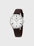  Shop Authentic Tissot T Classic Tradition 5.5 Quartz White Dial Brown Leather Strap Watch For Men - T063.409.16.018.00 - Luxxuri