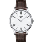  Shop Authentic Tissot T Classic Tradition 5.5 Quartz White Dial Brown Leather Strap Watch For Men - T063.409.16.018.00 - Luxxuri