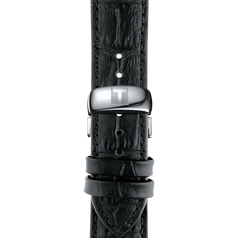 Tissot T Classic Tradition Quartz Black Dial Black Leather Strap Watch For Men - T063.610.16.058.00