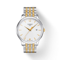 Tissot T Classic Tradition White Dial Two Tone Mesh Bracelet Watch For Men - T063.610.22.037.00