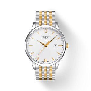  Shop Authentic Tissot T Classic Tradition White Dial Two Tone Mesh Bracelet Watch For Men - T063.610.22.037.00 - Luxxuri