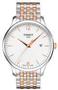 Tissot T Classic Tradition White Dial Two Tone Mesh Bracelet Watch For Men - T063.610.22.037.01