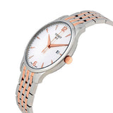  Shop Authentic Tissot T Classic Tradition White Dial Two Tone Mesh Bracelet Watch For Men - T063.610.22.037.01 - Luxxuri