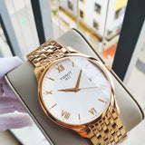  Shop Authentic Tissot T Classic Tradition White Dial Rose Gold Steel Strap Watch For Women - T063.610.33.038.00 - Luxxuri