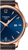  Shop Authentic Tissot T Classic Tradition Blue Dial Brown Leather Strap Watch For Men - T063.610.36.047.00 - Luxxuri