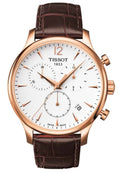  Shop Authentic Tissot T Classic Tradition Chronograph White Dial Brown Leather Strap Watch For Men - T063.617.36.037.00 - Luxxuri