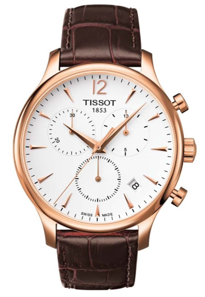  Shop Authentic Tissot T Classic Tradition Chronograph White Dial Brown Leather Strap Watch For Men - T063.617.36.037.00 - Luxxuri