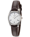  Shop Authentic Tissot Tradition 5.5 Lady Silver Dial Brown Leather Strap Watch for Women - T063.009.16.018.00 - Luxxuri