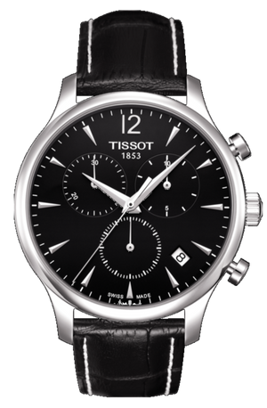  Shop Authentic Tissot Tradition Chronograph Black Dial Black Leather Strap Watch For Men - T0636171605700 - Luxxuri