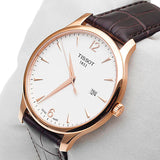  Shop Authentic Tissot T Classic Tradition White Dial Brown Leather Strap Watch For Men - T063.610.36.037.00 - Luxxuri