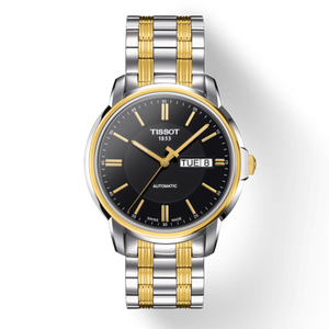  Shop Authentic Tissot Automatics III Day Date Black Dial Two Tone Steel Strap Watch For Men - T065.430.22.051.00 - Luxxuri